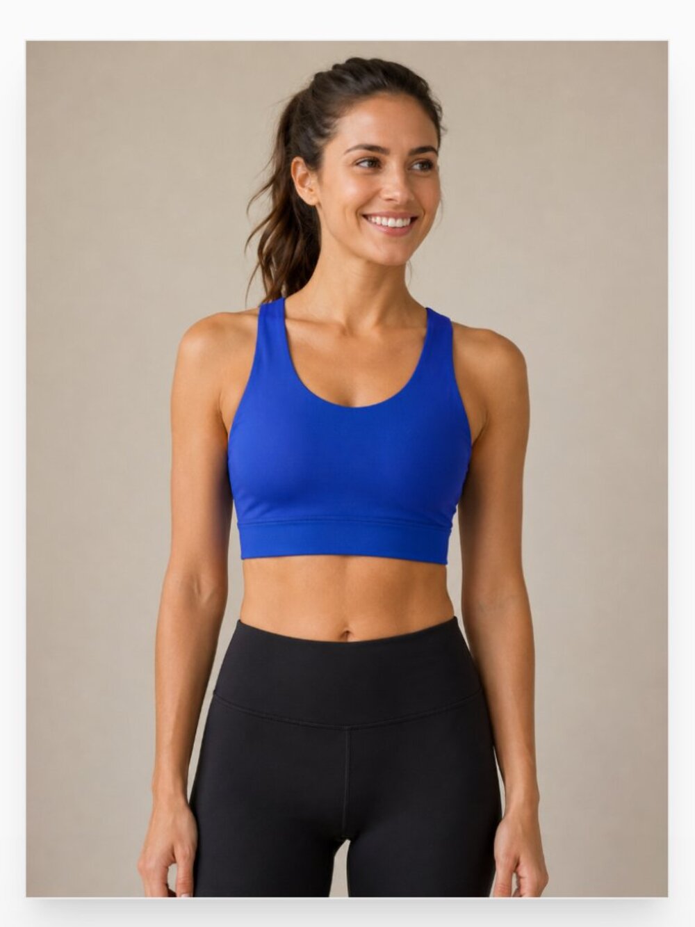 Fabletics Sports Bra Womens Small Blue Ella Shine High Impact Cross Back